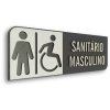 Placa de Sinalização Indicativa em MDF Efeito 3D - WC PCD Masculino